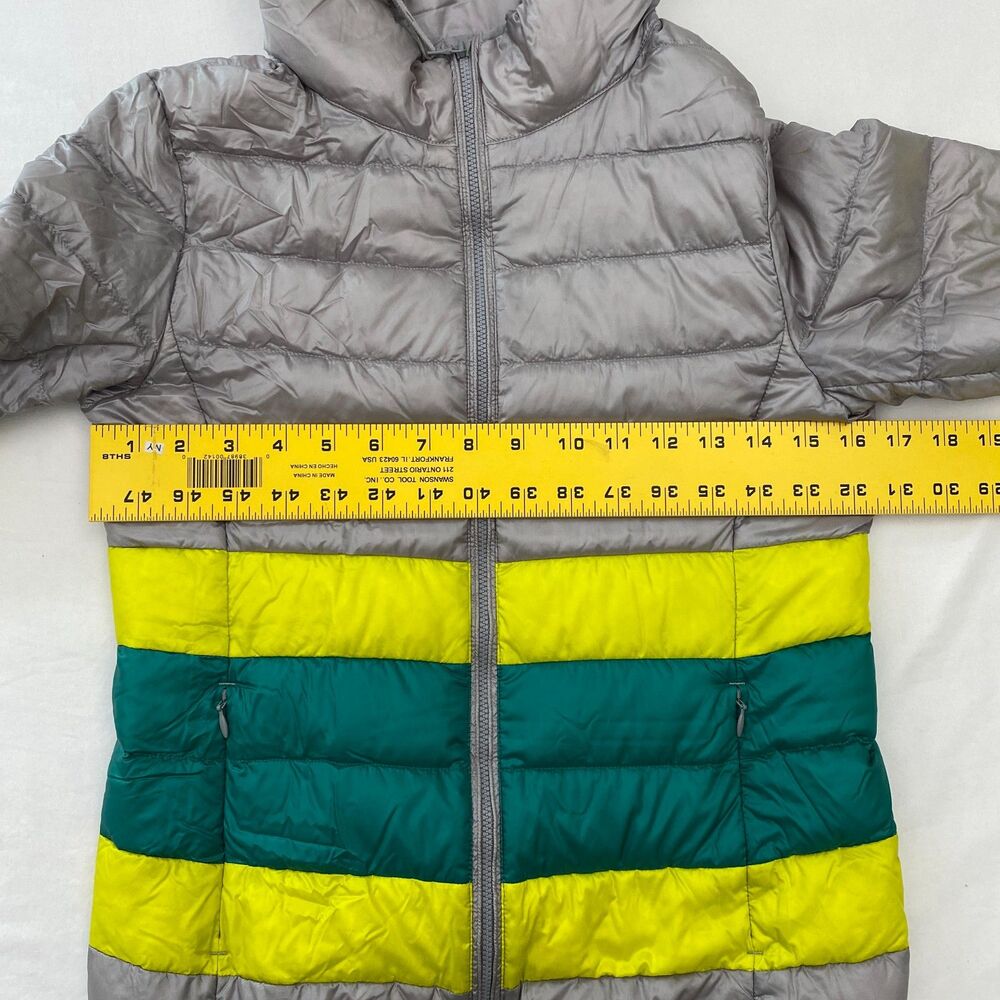 Uniqlo Down Filled Puffer Jacket Womens XS Gray Packable Coat Hooded Lightweight - Picture 9 of 11